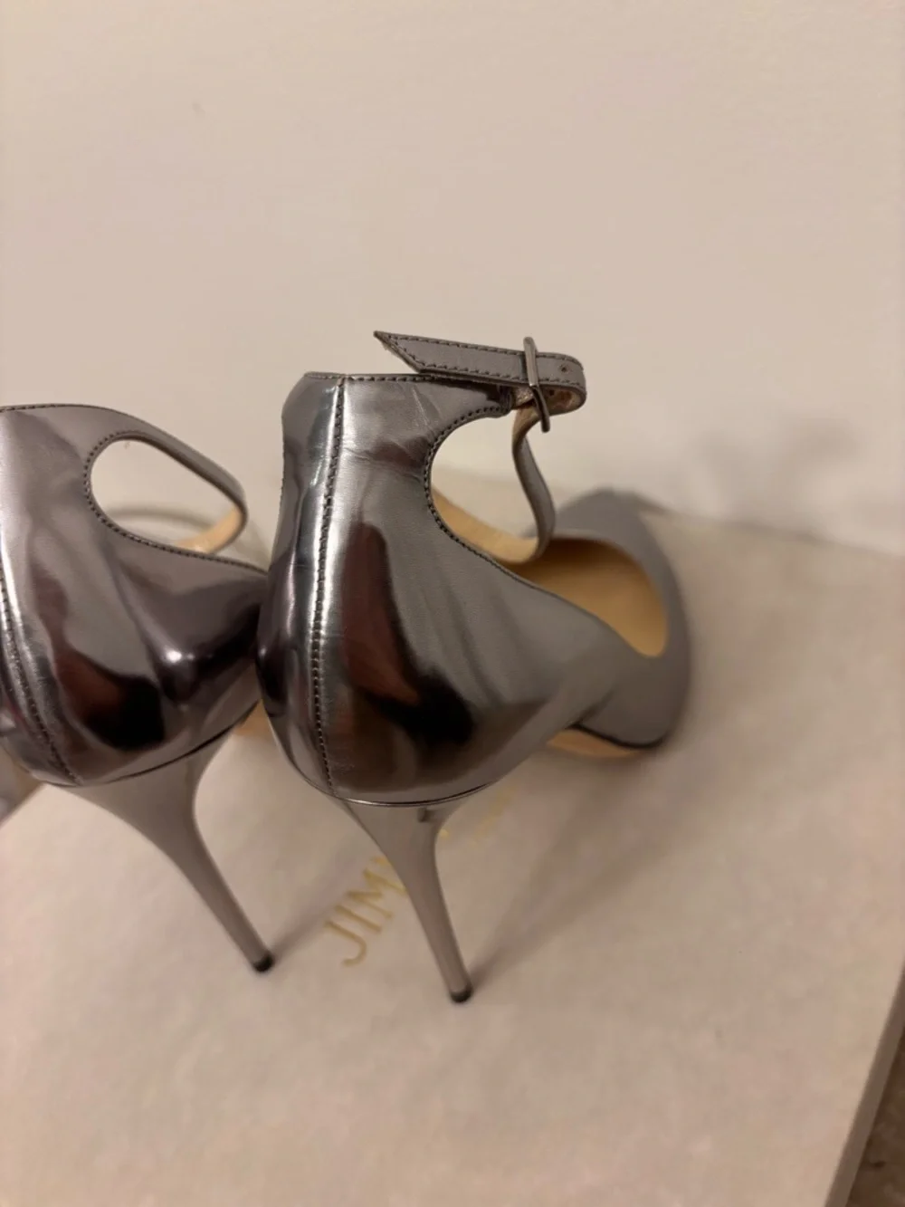 AUTHENTIC Jimmy Choo Lucy 100 colour Steel D’orsay - Picture 4 of 16